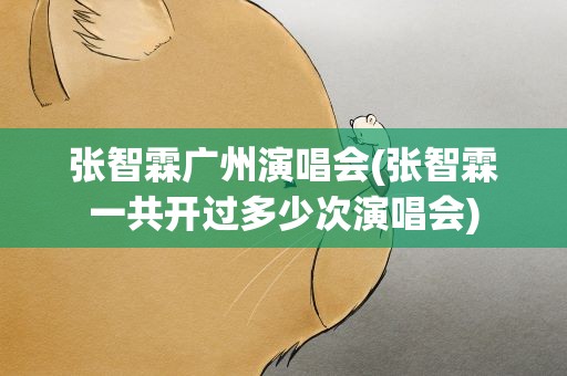 张智霖广州演唱会(张智霖一共开过多少次演唱会)