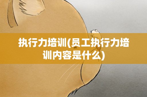 执行力培训(员工执行力培训内容是什么)
