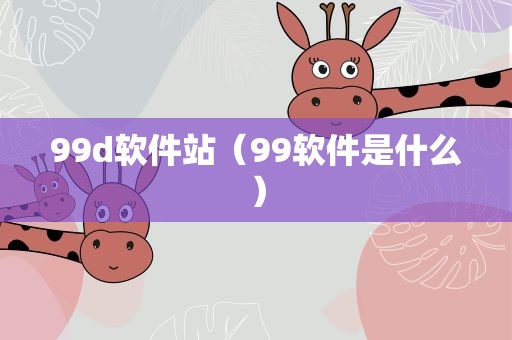99d软件站（99软件是什么）