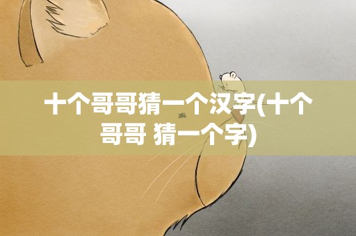 十个哥哥猜一个汉字(十个哥哥 猜一个字)