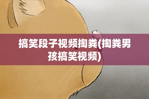 搞笑段子视频掏粪(掏粪男孩搞笑视频)