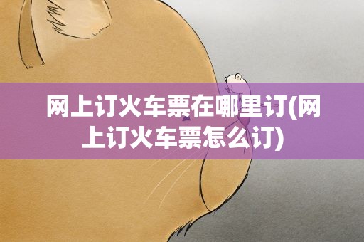 网上订火车票在哪里订(网上订火车票怎么订)
