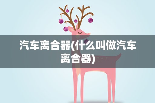 汽车离合器(什么叫做汽车离合器)