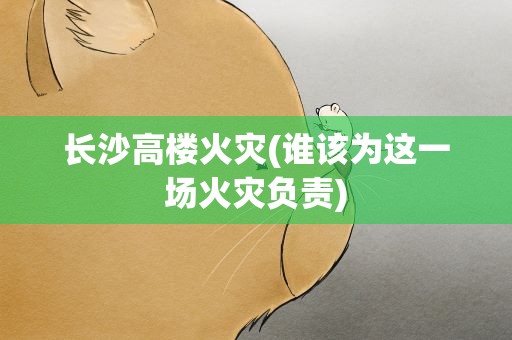 长沙高楼火灾(谁该为这一场火灾负责)
