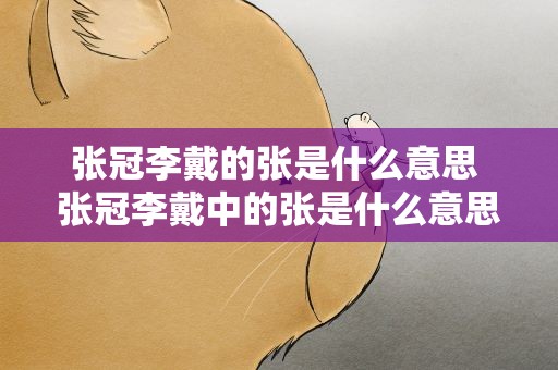 张冠李戴的张是什么意思 张冠李戴中的张是什么意思