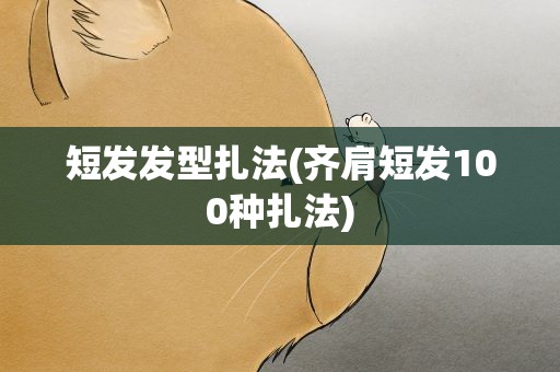 短发发型扎法(齐肩短发100种扎法)