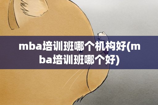 mba培训班哪个机构好(mba培训班哪个好)