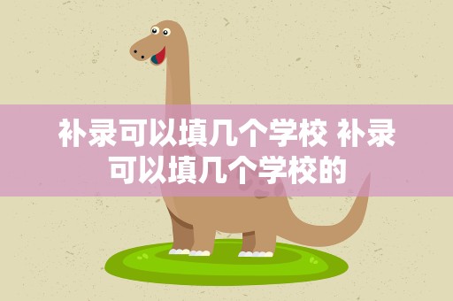 补录可以填几个学校 补录可以填几个学校的