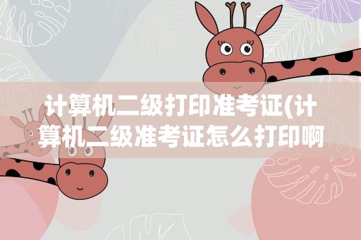 计算机二级打印准考证(计算机二级准考证怎么打印啊)