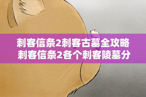 刺客信条2刺客古墓全攻略 刺客信条2各个刺客陵墓分布及其所在地图