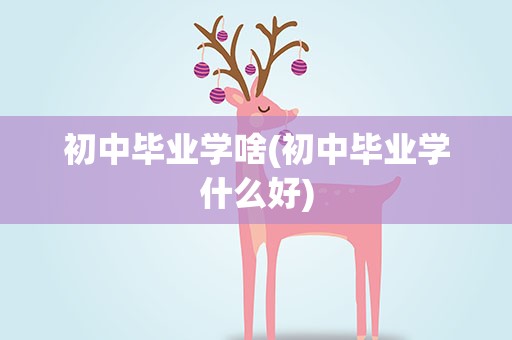 初中毕业学啥(初中毕业学什么好)