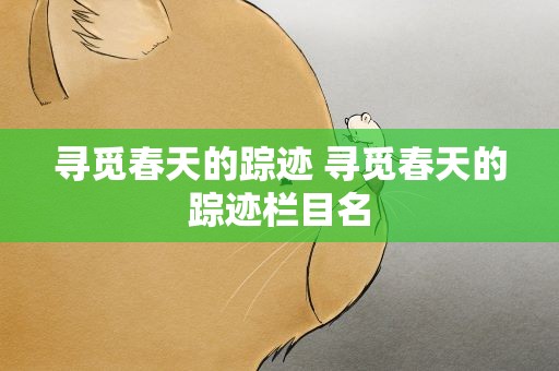 寻觅春天的踪迹 寻觅春天的踪迹栏目名