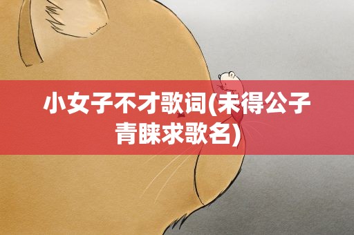 小女子不才歌词(未得公子青睐求歌名)