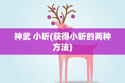 神武 小昕(获得小昕的两种方法)