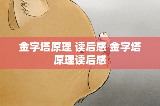 金字塔原理 读后感 金字塔原理读后感
