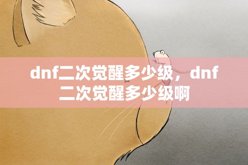 dnf二次觉醒多少级，dnf二次觉醒多少级啊