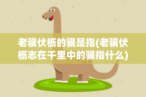 老骥伏枥的骥是指(老骥伏枥志在千里中的骥指什么)