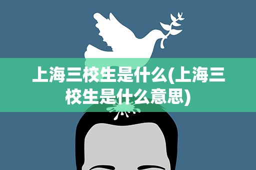 上海三校生是什么(上海三校生是什么意思)