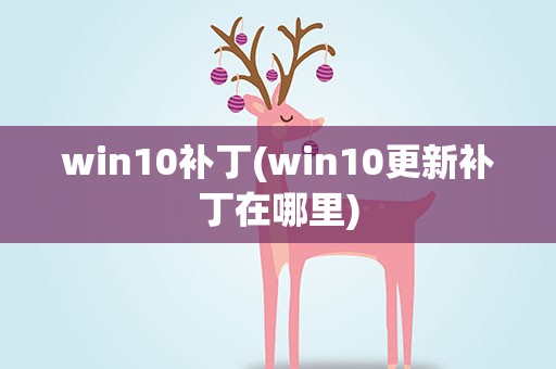 win10补丁(win10更新补丁在哪里)