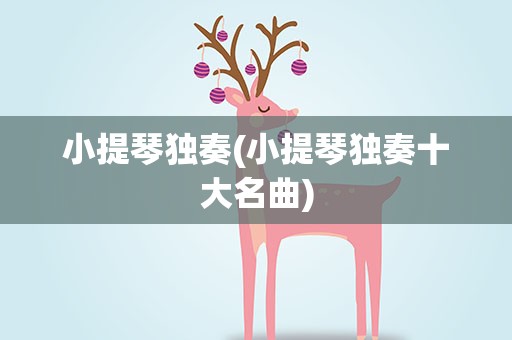 小提琴独奏(小提琴独奏十大名曲)