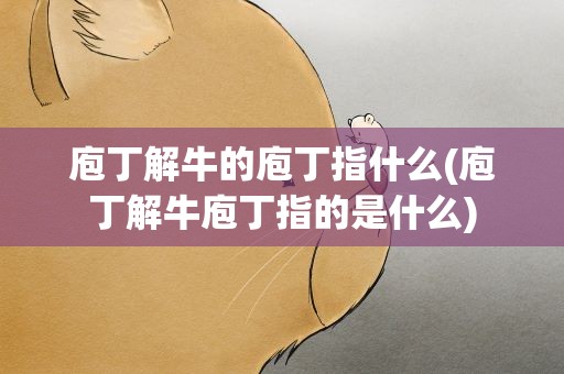 庖丁解牛的庖丁指什么(庖丁解牛庖丁指的是什么)