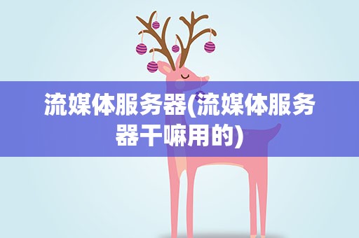 流媒体服务器(流媒体服务器干嘛用的)