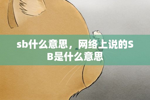 sb什么意思，网络上说的SB是什么意思