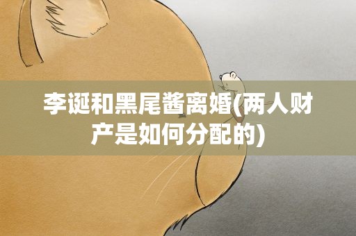 李诞和黑尾酱离婚(两人财产是如何分配的)