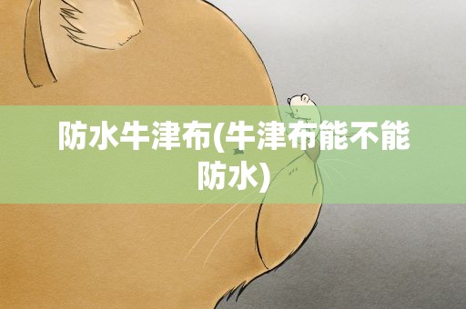 防水牛津布(牛津布能不能防水)
