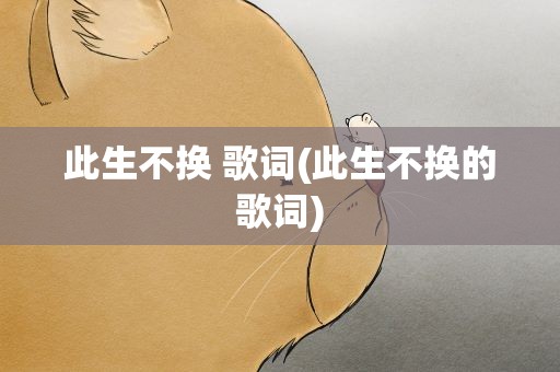 此生不换 歌词(此生不换的歌词)
