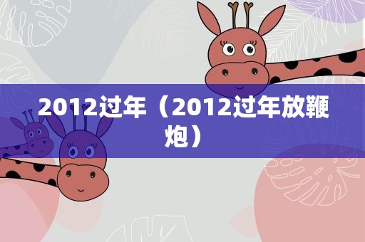 2012过年（2012过年放鞭炮）