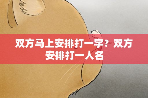 双方马上安排打一字？双方安排打一人名