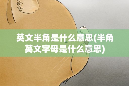 英文半角是什么意思(半角英文字母是什么意思)