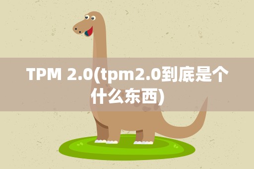 TPM 2.0(tpm2.0到底是个什么东西)