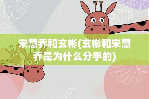 宋慧乔和玄彬(玄彬和宋慧乔是为什么分手的)