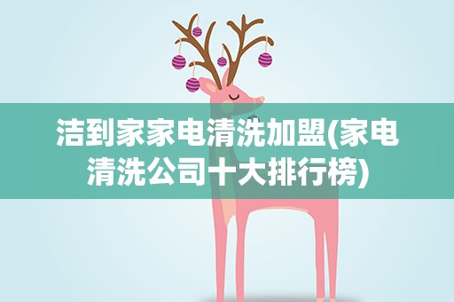 洁到家家电清洗加盟(家电清洗公司十大排行榜)