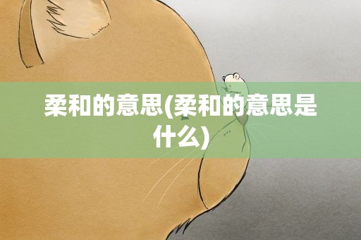 柔和的意思(柔和的意思是什么)