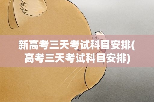 新高考三天考试科目安排(高考三天考试科目安排)