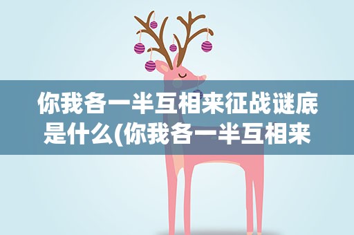 你我各一半互相来征战谜底是什么(你我各一半互相来征战谜底是什么字)