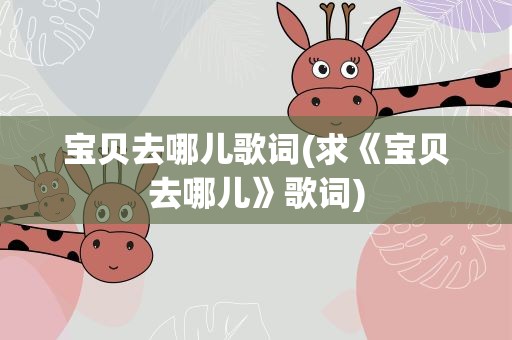 宝贝去哪儿歌词(求《宝贝去哪儿》歌词)