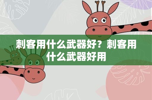 刺客用什么武器好？刺客用什么武器好用