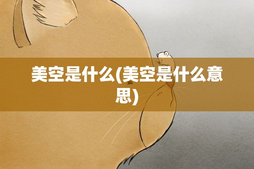 美空是什么(美空是什么意思)