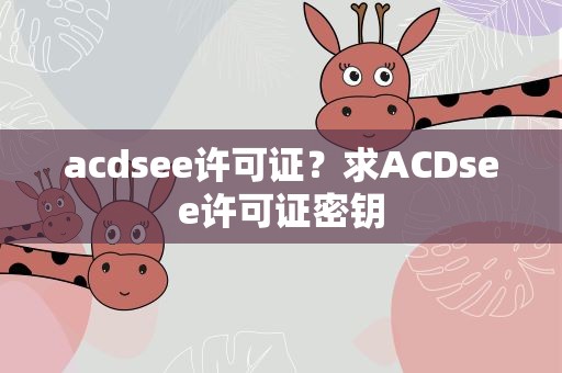 acdsee许可证？求ACDsee许可证密钥