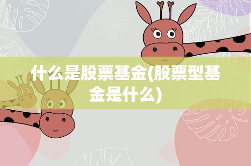 什么是股票基金(股票型基金是什么)