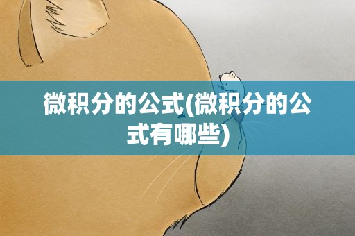 微积分的公式(微积分的公式有哪些)