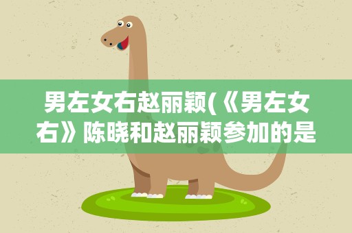 男左女右赵丽颖(《男左女右》陈晓和赵丽颖参加的是哪一期)