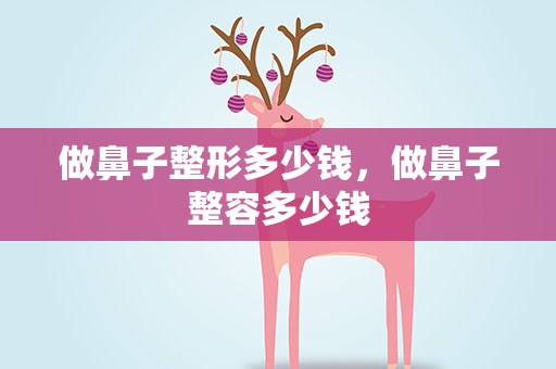 做鼻子整形多少钱，做鼻子整容多少钱