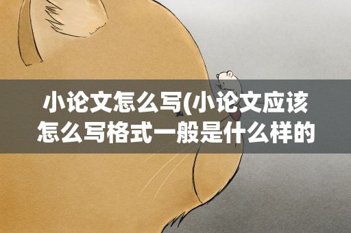 小论文怎么写(小论文应该怎么写格式一般是什么样的)