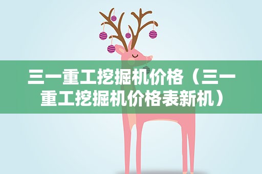 三一重工挖掘机价格（三一重工挖掘机价格表新机）