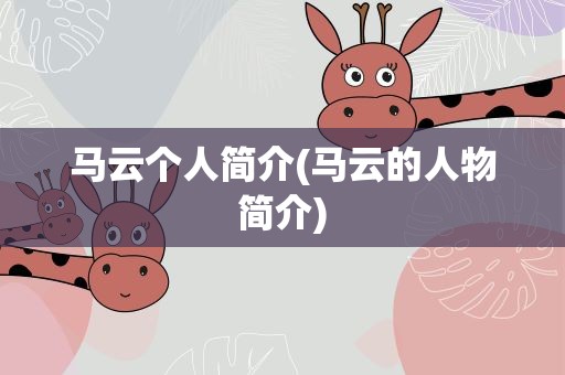 马云个人简介(马云的人物简介)